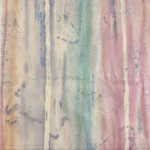 Vintage 1991 Margin Fabric 5.8 Yards 210x57 Watercolor Stripe Pastel Beach